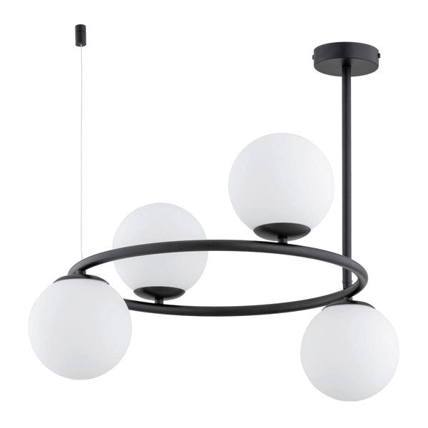 Lampadario sospeso nero Ringo 4 sfere 4xE14 Ø54 Alfa
