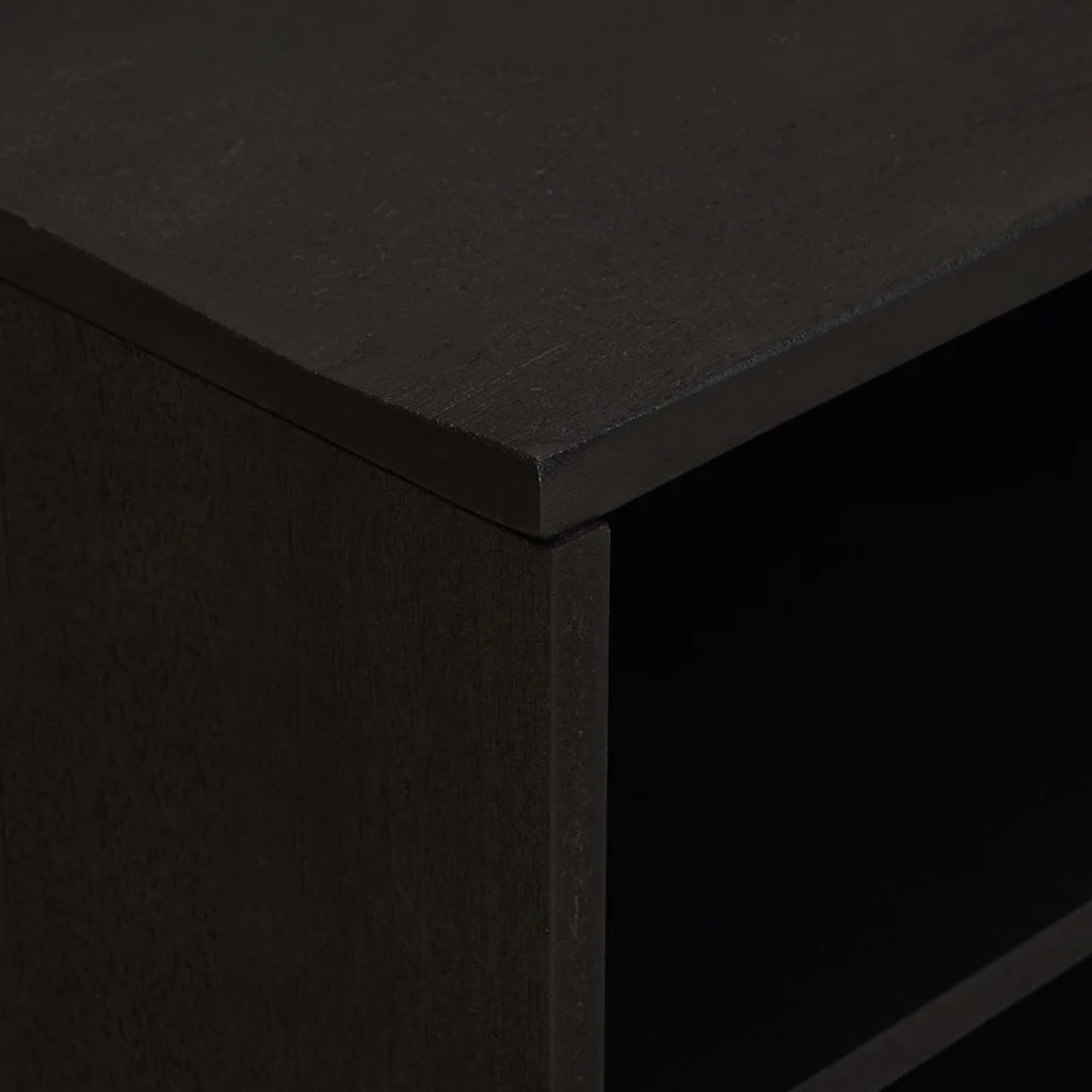 Mobile TV Nero 80 x 33 x 46 cm Legno di mango massello 4018823