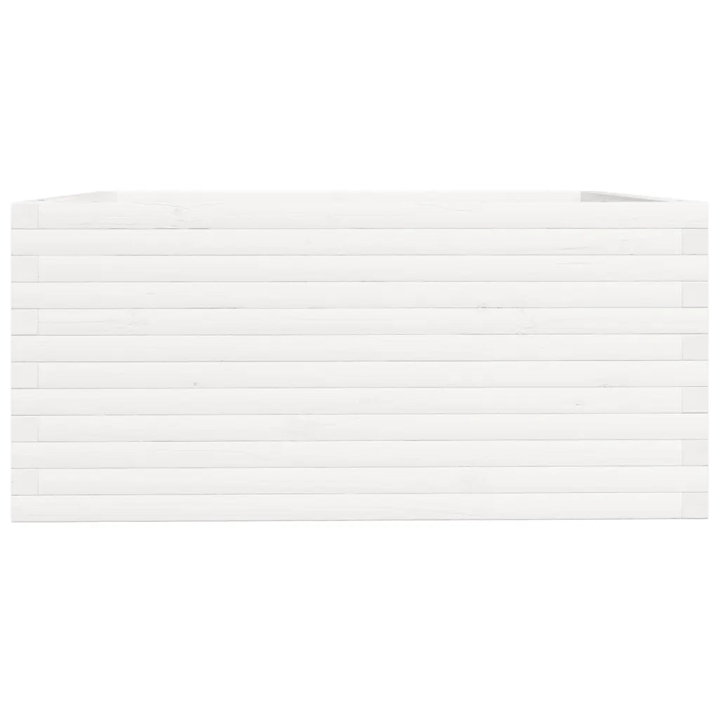 Fioriera da Giardino Bianca 100x100x49,5 Legno Massello di Pino