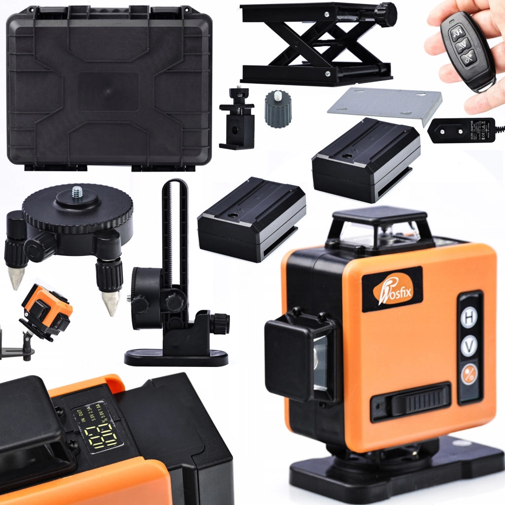 Livella Laser Rosfix Orange Tiger ROT16L-L – 16 Linee, Autolivellante, IP54 | Precisione 0,2 mm/10 m, 360°x4