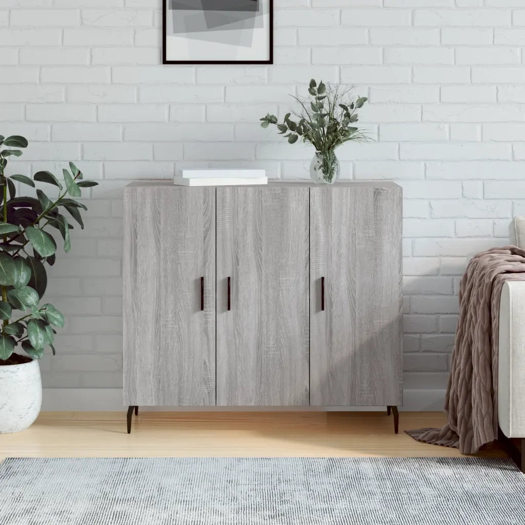 Credenza | Madia | Buffet da pranzo | Armadio da pranzo Grigio Sonoma 90x34x80 cm in Legno Multistrato