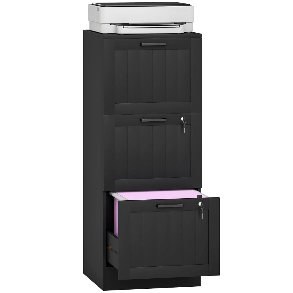 Scrivania con cassetti e barra appendiabiti ¨C zephmum ¨C nero 40x40x101 cm