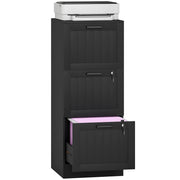 Scrivania con cassetti e barra appendiabiti ¨C zephmum ¨C nero 40x40x101 cm