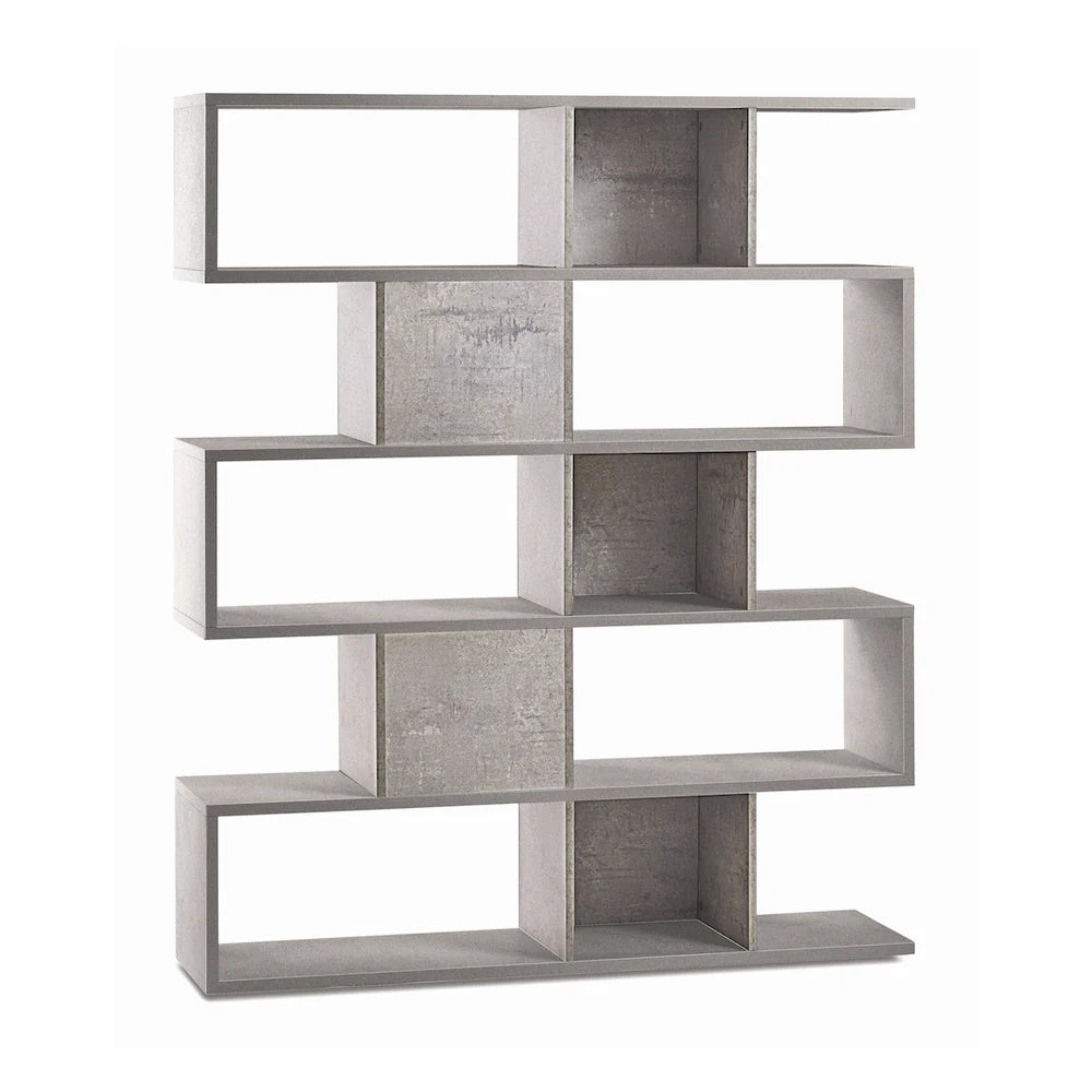 Libreria modulare 5 piani 150x37x178H cm in kit colore Cemento