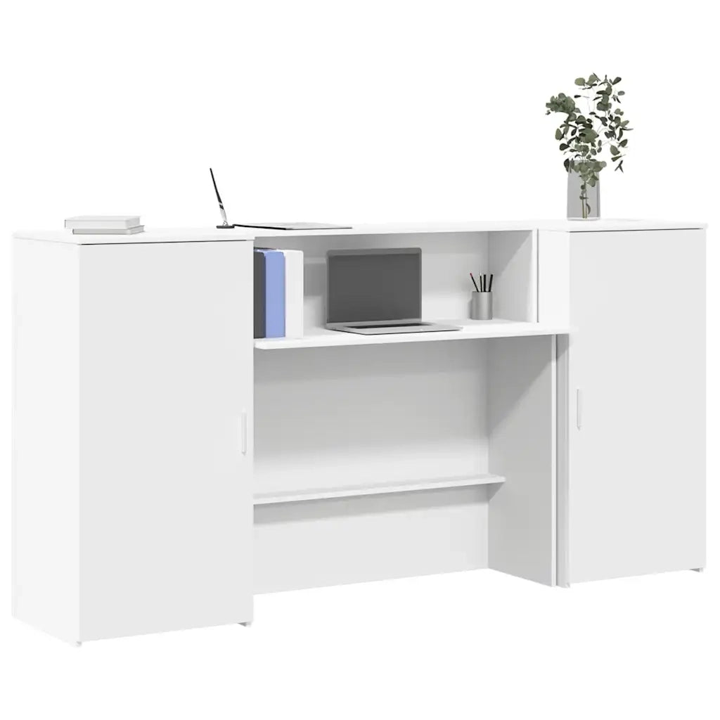 vidaXL Banco Reception Bianco 200x50x103,5 cm in Legno Multistrato