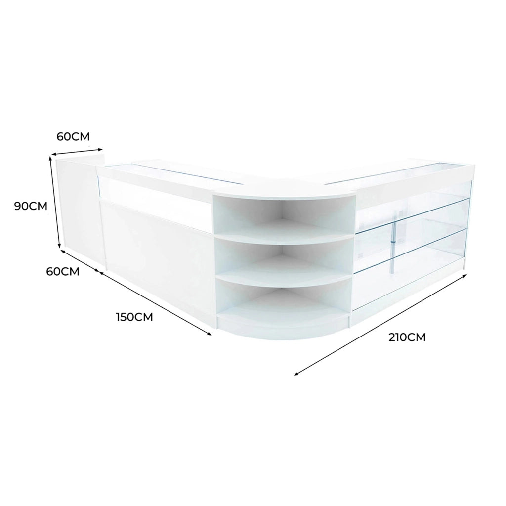 Set Banconi Bianco Hyperion LED K1500 B1500 LM60 TB60 con Serrature e Vetrina