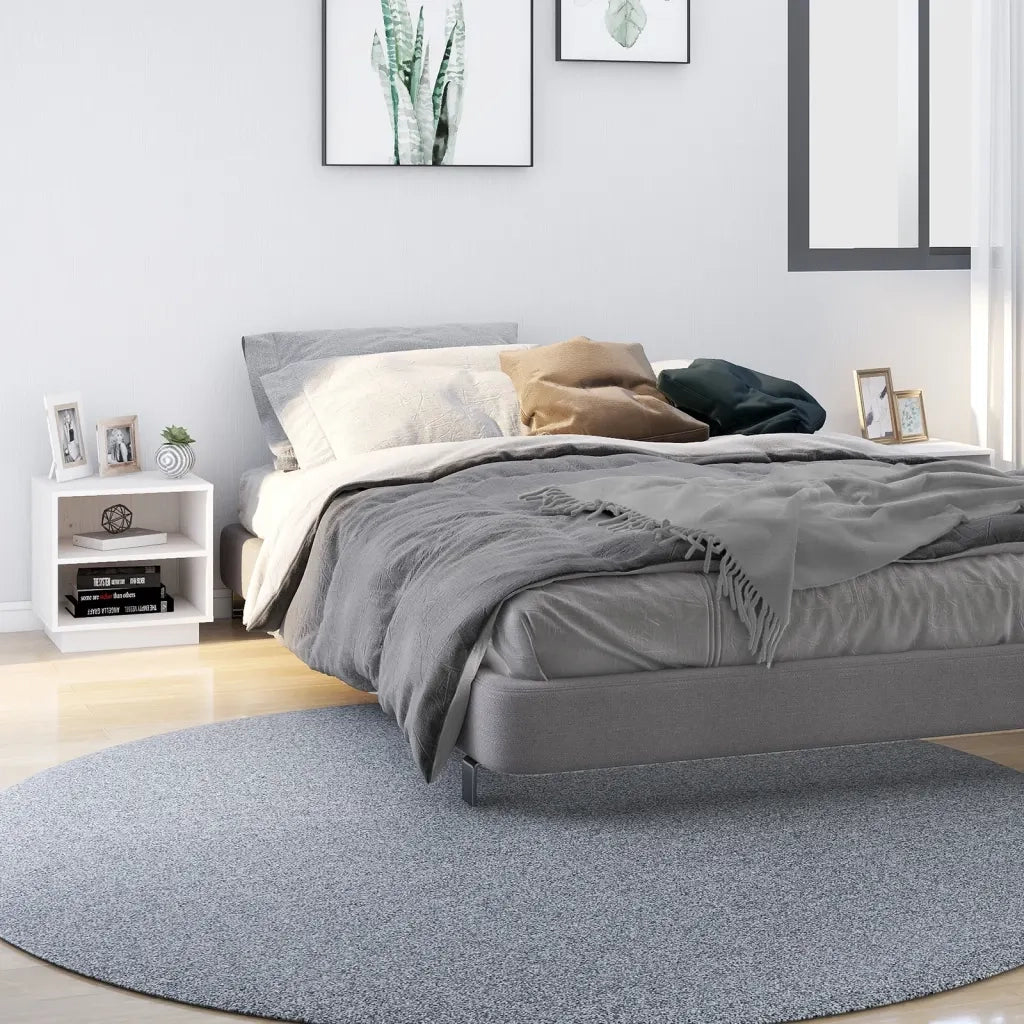 Set di 2 Comodini | Armadio da Notte | Mobiletto da notte Bianchi 40x34x40 cm in Legno Massello di Pino