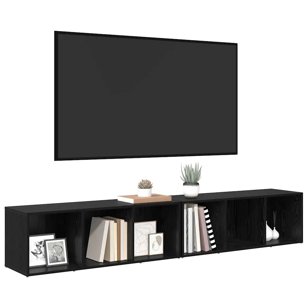 Set mobile TV 2 pcs Rovere Nero 37 x 35 x 107cm 3393550