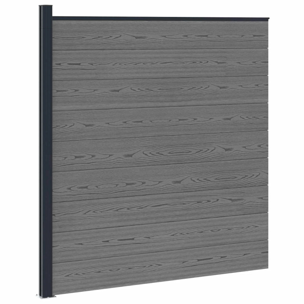 Pannello di Recinzione WPC e Alluminio Grigio 42039059