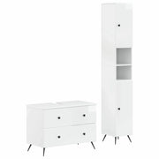 Set di Armadi da Bagno da 2 Pezzi BREDA Bianco Lucido 3417562