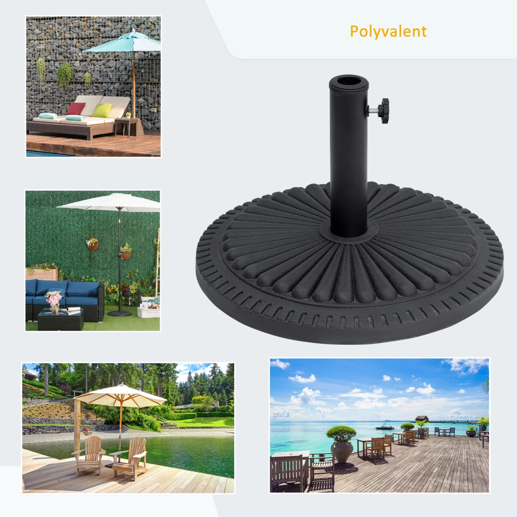 Base per ombrellone in cemento ¨C zephmum ¨C nero, HDPE, ? 49 cm, 14 kg