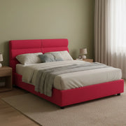 Letto Matrimoniale Brienno, Letto Matrimoniale Sfoderabile Made in Italy, Rosso