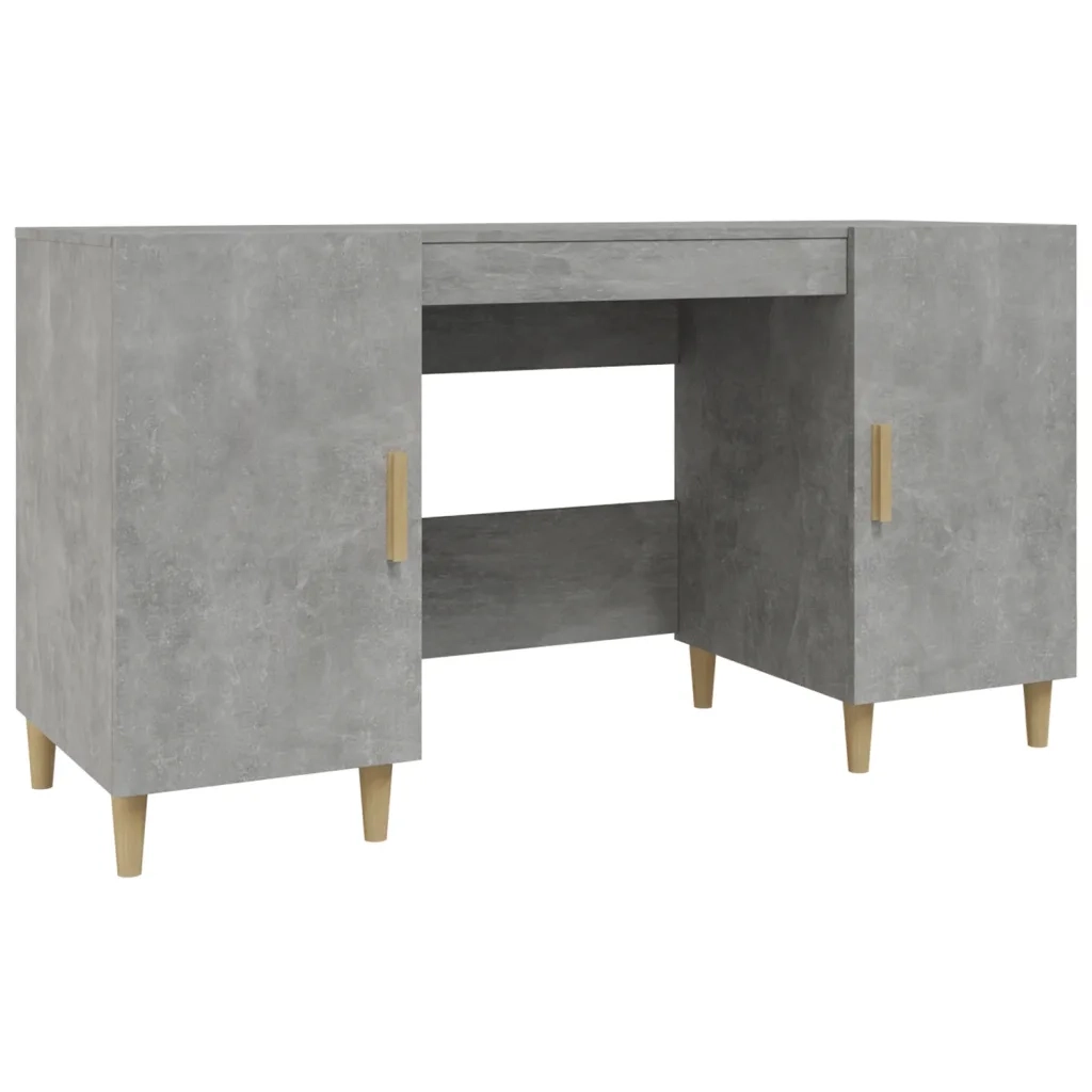 Scrivania Grigio Cemento 140x50x75 cm in Legno Multistrato 812766