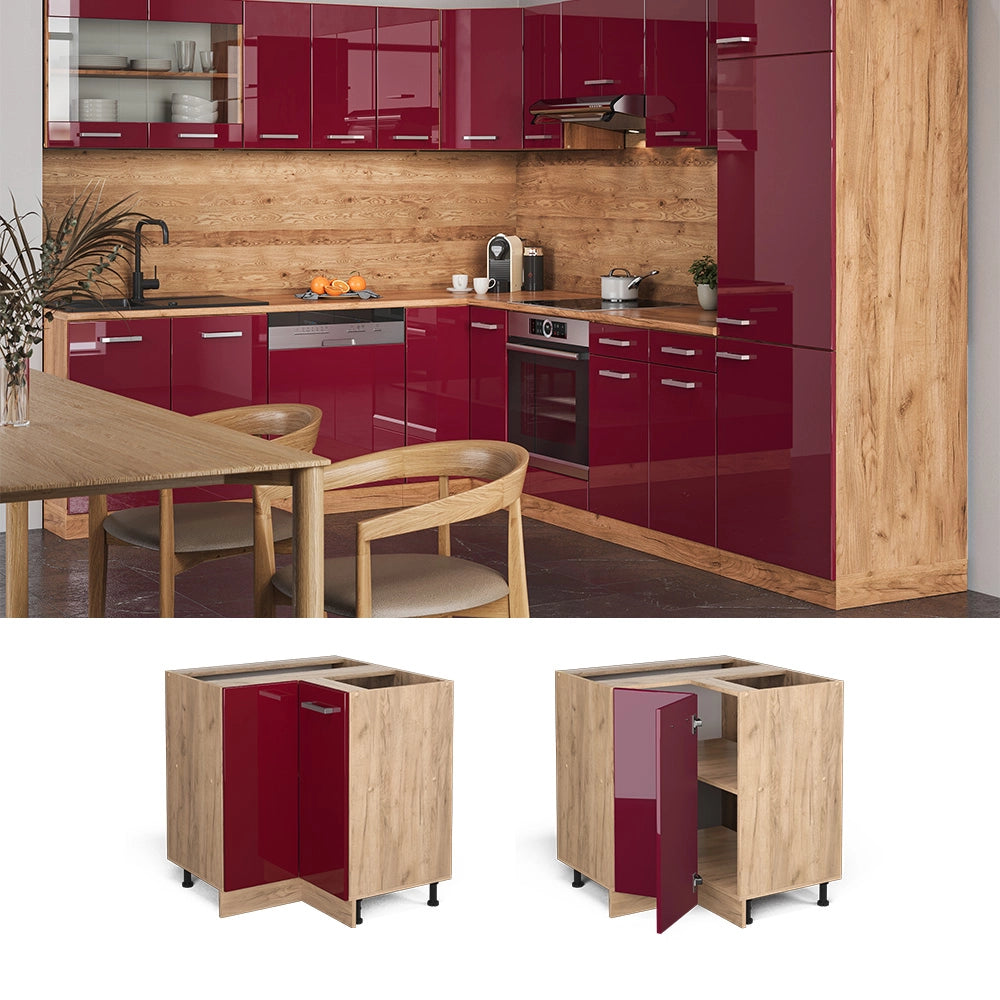 Vicco Mobile ad angolo cucina Rosso lucido 75.6 cm PL Marmo