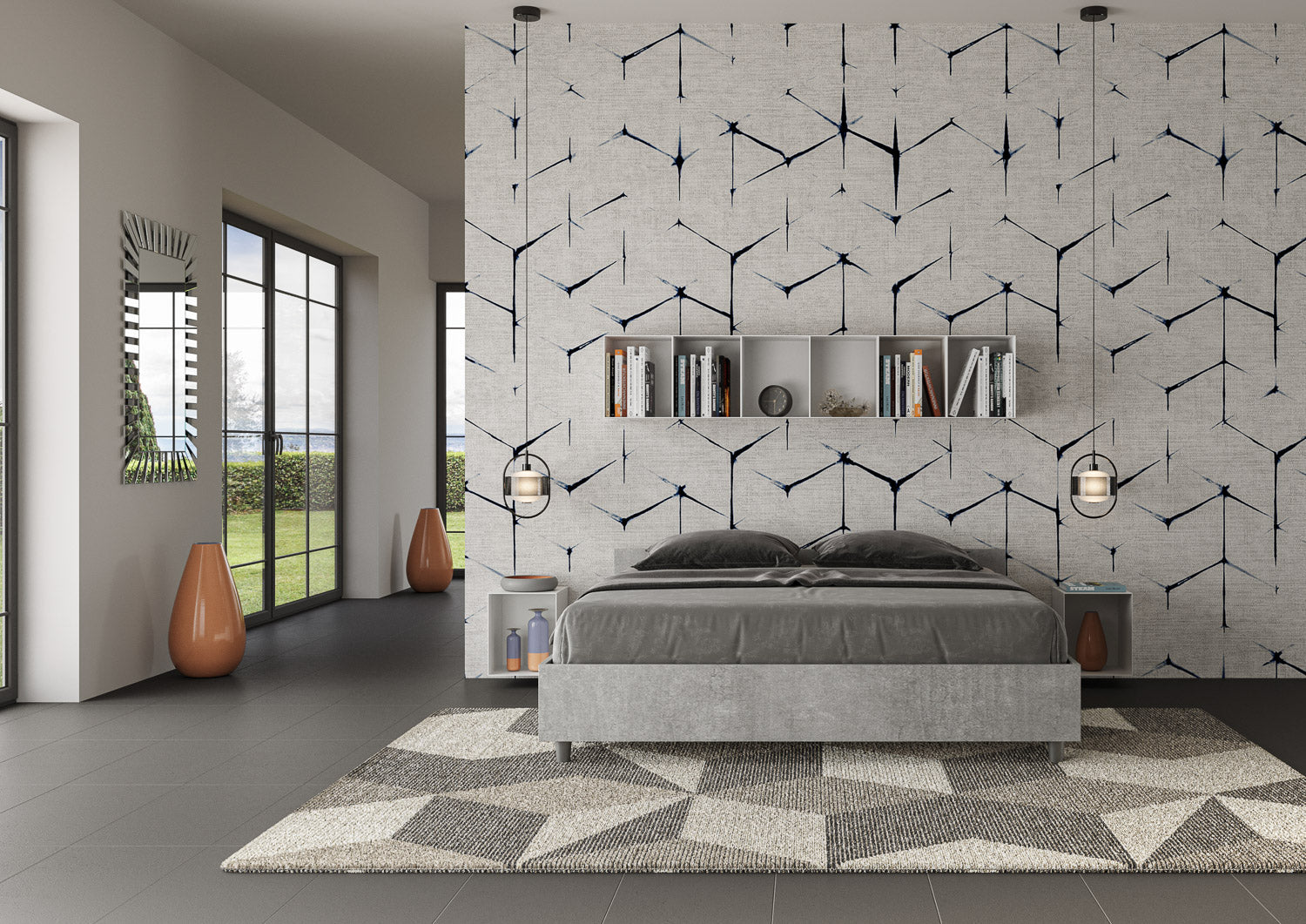 Letto Matrimoniale 160x190 cm Senza Rete Nuamo Cemento