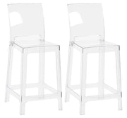 Set Di 2 Sgabelli Cucina Trasparenti In Policarbonato Sgabello Da Bar Seduta Ergonomica Resistenti Design Moderno Schienale Incurvato Sedie Penisola Cucina