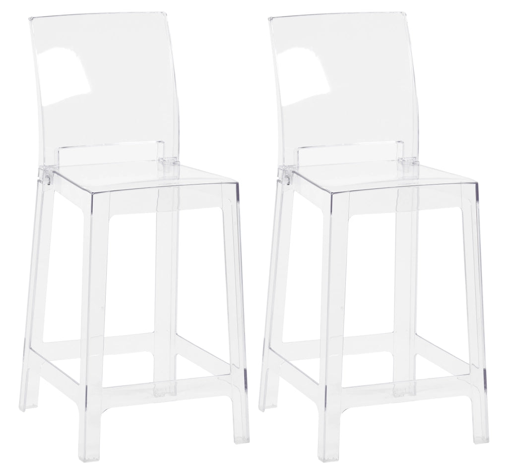 Set Di 2 Sgabelli Cucina Trasparenti In Policarbonato Sgabello Da Bar Seduta Ergonomica Resistenti Design Moderno Schienale Incurvato Sedie Penisola Cucina