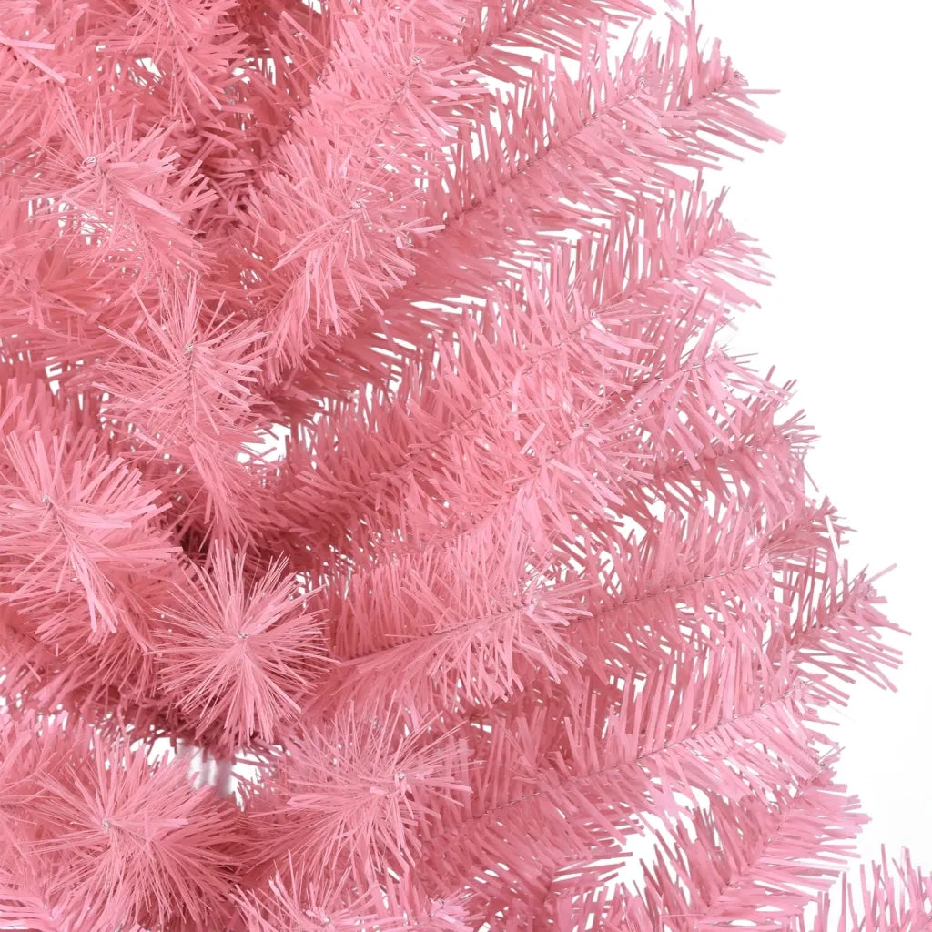 Albero di Natale Artificiale a MetÃ  con Supporto Rosa 120cm PVC