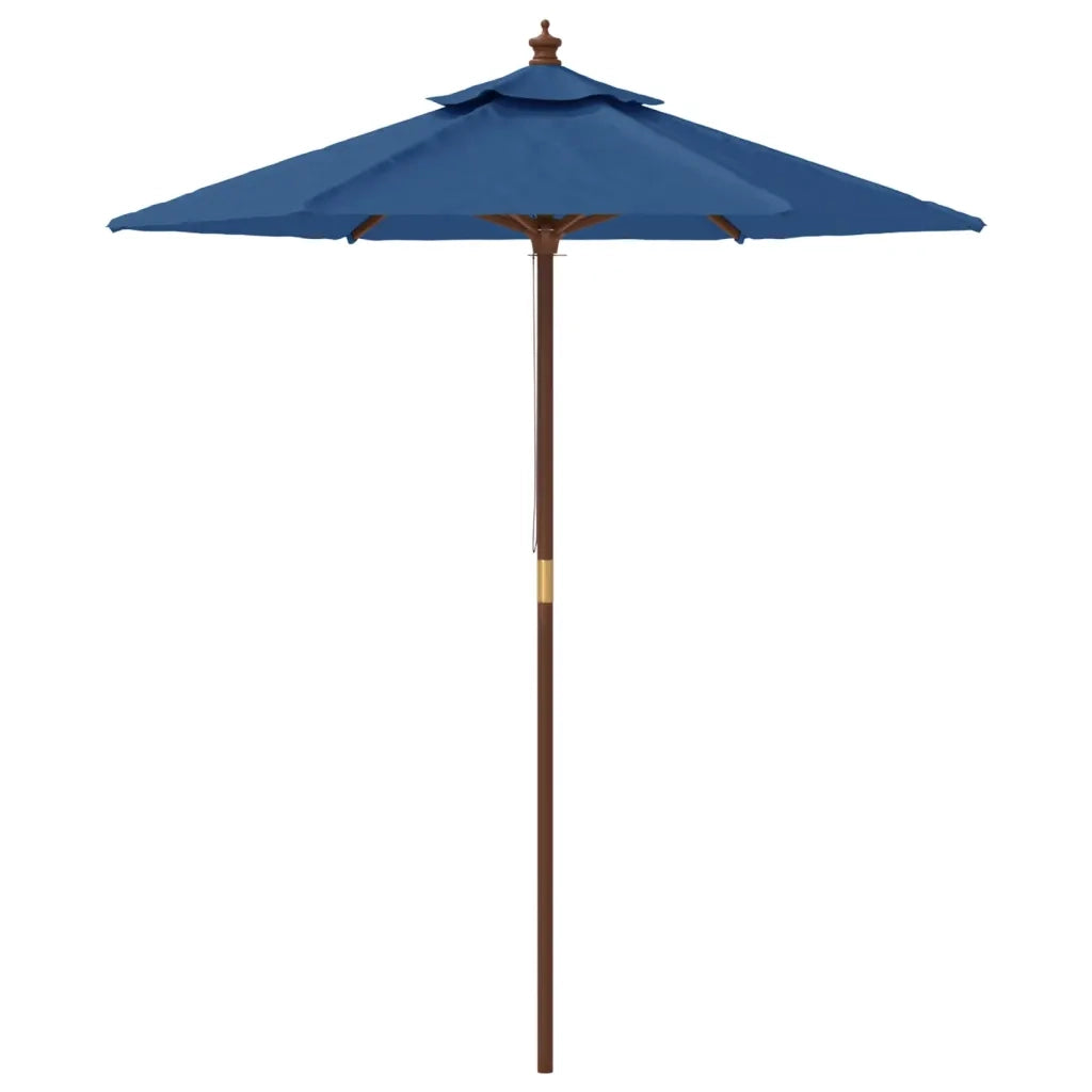 Ombrellone da Giardino con Palo in Legno Azzurro 196x231 cm 363166