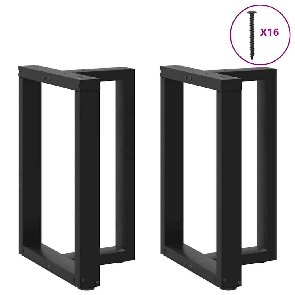 Gambe per tavolo da pranzo a forma di T 2 pz nere 60x35x(72-73) cm in acciaio 4013052