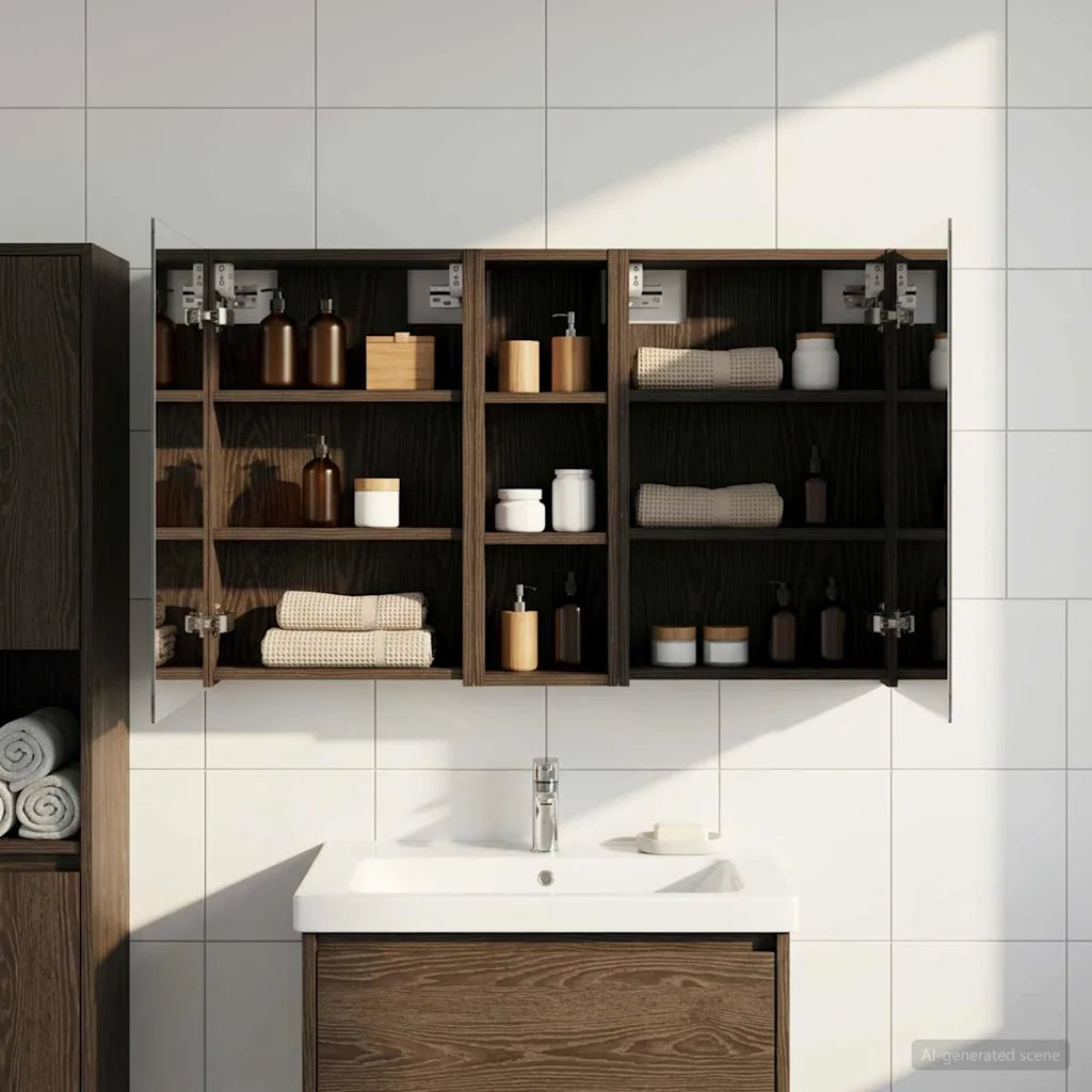 Set di Armadi da Bagno | Armadio da bagno con porta 3 pz 100 x 10,5 x 60,5 cm
