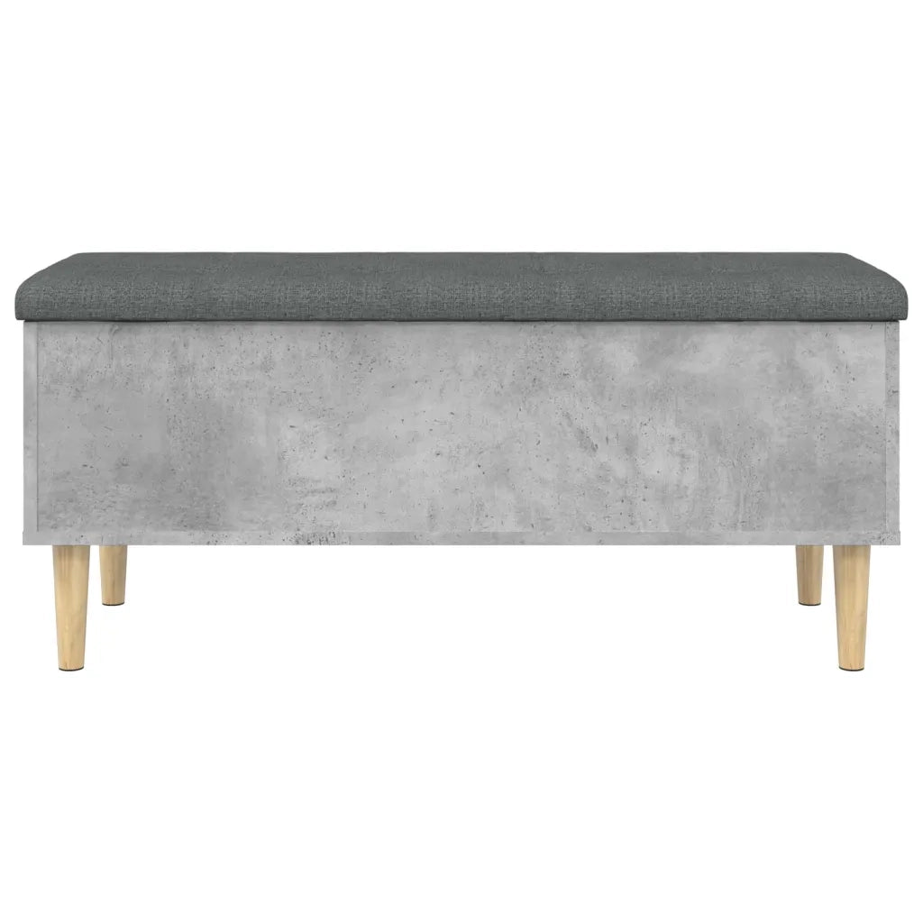 Panca Portaoggetti Grigio Cemento 102x42x46cm Legno Multistrato 835085
