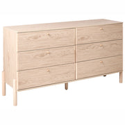 Cassettiera a 6 cassetti in legno massello con gambe in legno massello marrone chiaro stile scandinavo moderno credenza per soggiorno