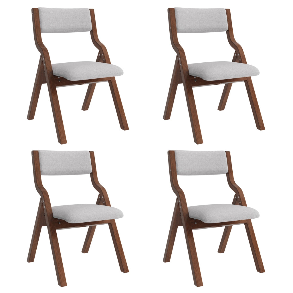 SEDIA Pieghevole da pranzo Set da 6 pezzi in legno massello e lino Grigio