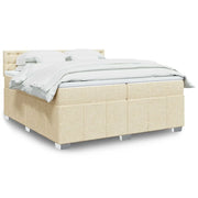 Giroletto a Molle con Materasso Crema 200x200 cm in Tessuto 3287194