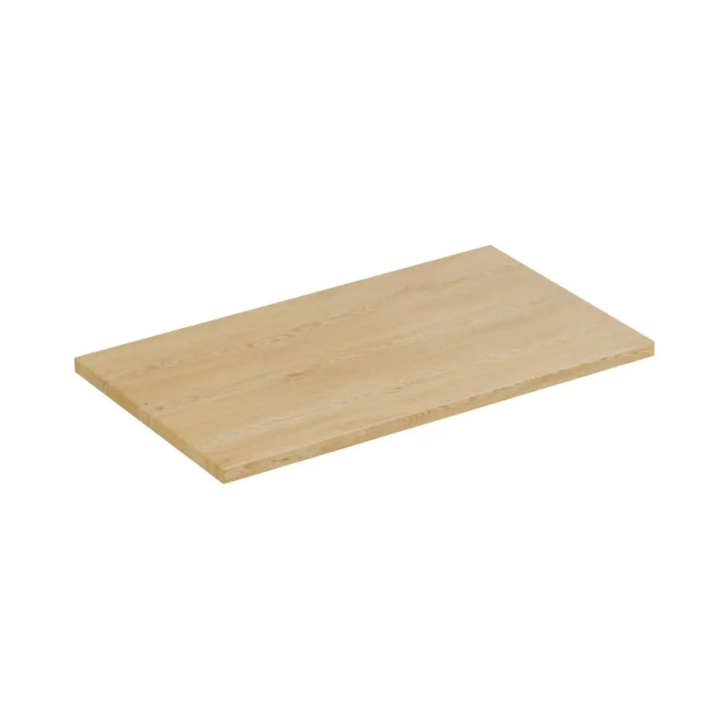 Set da bagno NATURA 80cm: mobile sottolavabo + piano per lavabo in aspetto legno chiaro scanalato verticalmente