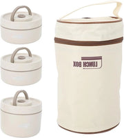 Lunchbox Isolata in Acciaio Inossidabile 304 - Termos Isolante a Sfera con Chiusura Sigillata - Borsa da Pranzo Portatile (Set da 3)