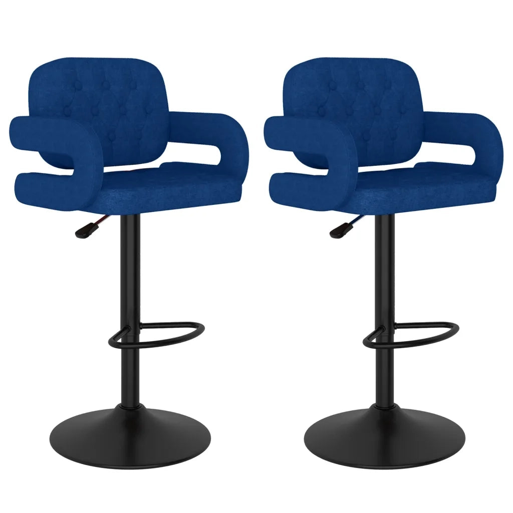 Sgabelli da Bar 2 pz Blu in Tessuto