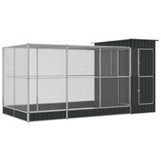 Voliera a gabbia con estensione in argento 416 x 203 x 216 cm acciaio argento 02_0045653