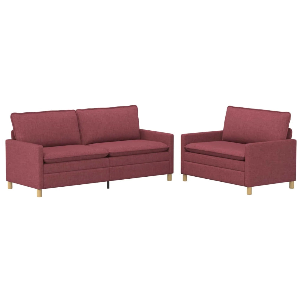 Set di divani 2 pz Rosso Vino Tessuto 3417122