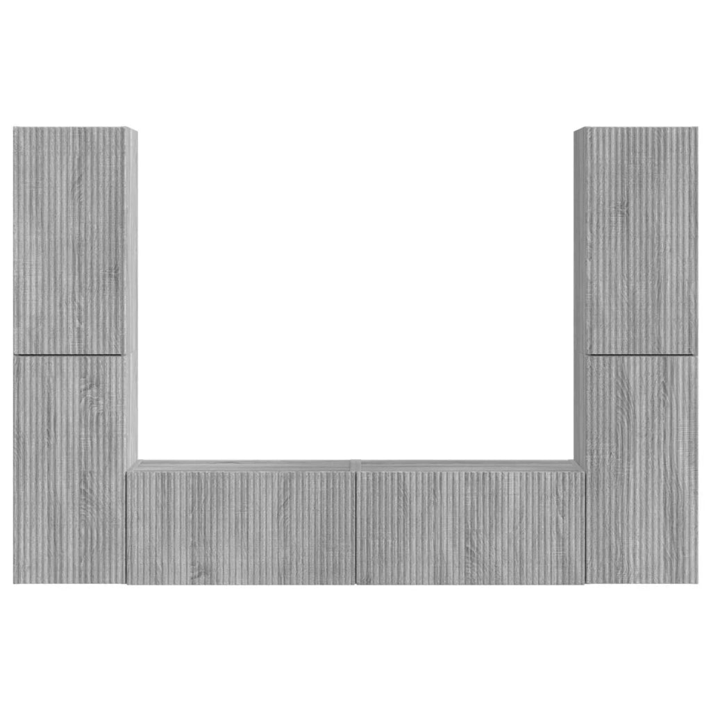 Set mobile TV 6 pz-Credenza per TV Grigio Sonoma Legno multistrato 443108