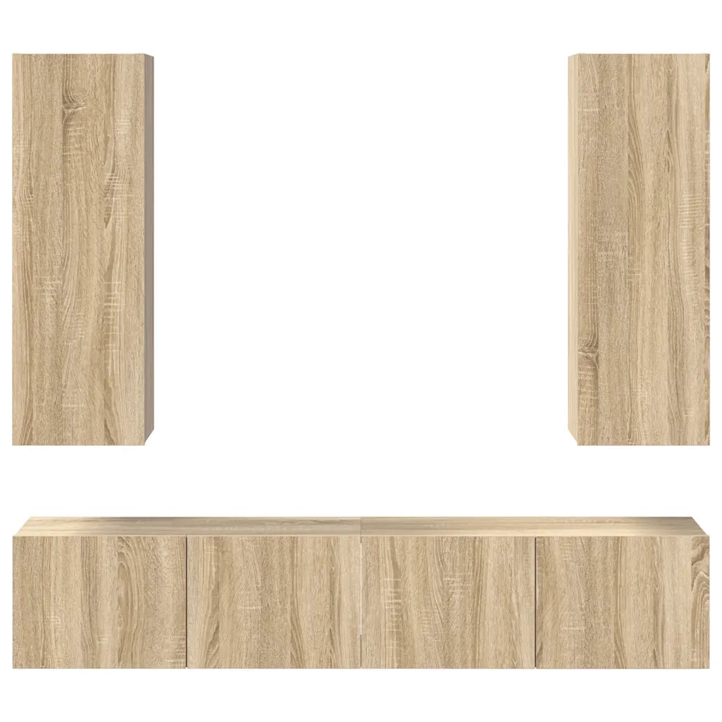 Set Porta TV 4 pz Rovere Sonoma in Truciolato cod mxl 11712