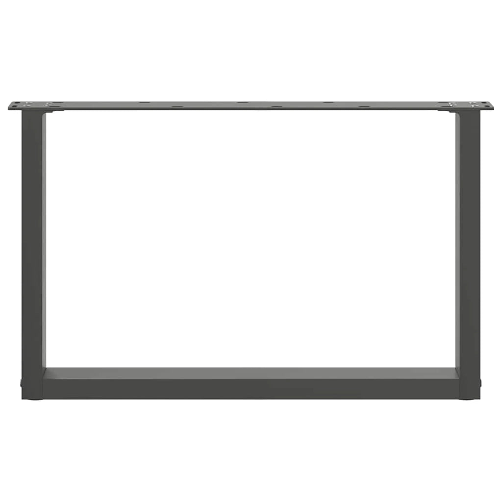 Set di 2 gambe regolabili per tavolino da caffè a forma di U 60 x 43 cm design moderno stabili acciaio antracite 02_0057402