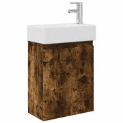 Mobile Bagno | Armadio da bagno con rubinetto Rovere Fumo 45,5 x 22,5 x 84 cm