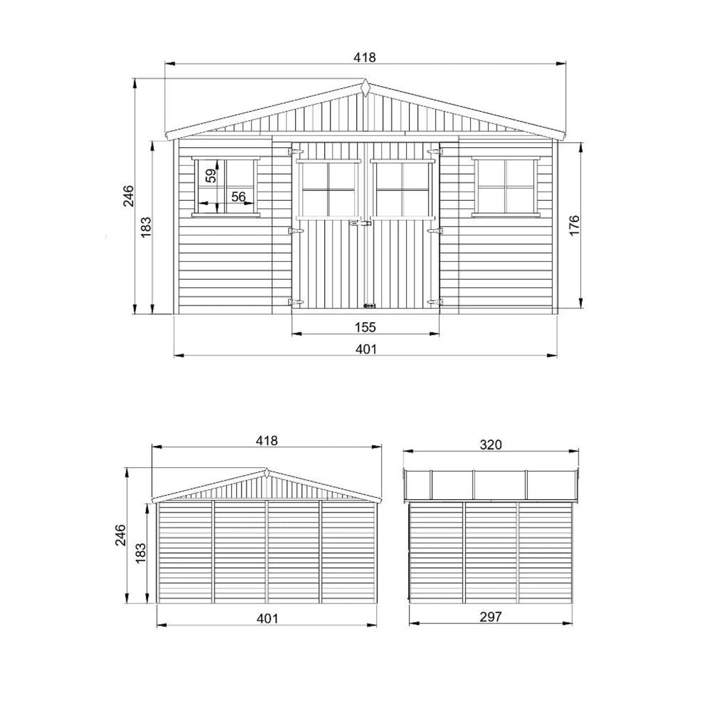 Casa da giardino in legno - 12 m?² - TIMBELA M331+M331G