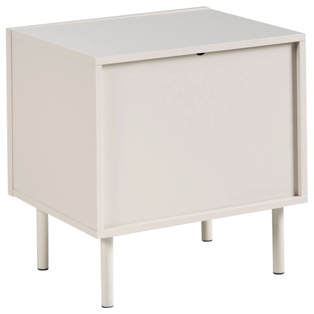Comodino beige chiaro MDF Gambe in metallo 2 ripiani Cashmere Camera da letto dal design moderno