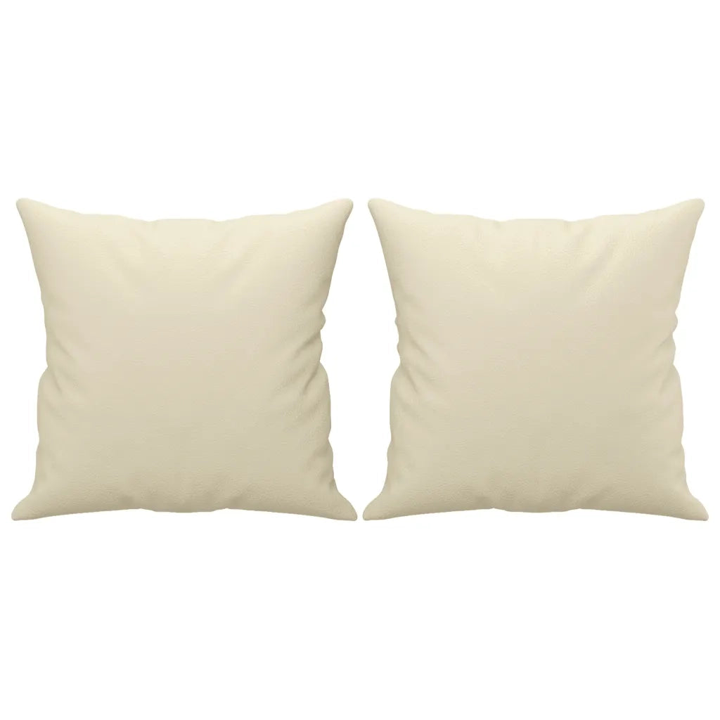 Set di Divani 3 pz con Cuscini Crema in Similpelle