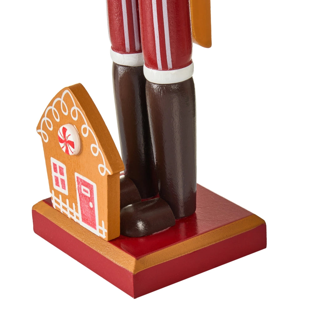 Set di 2 statuine di schiaccianoci in legno di pino arancione Decorazioni natalizie fatte a mano