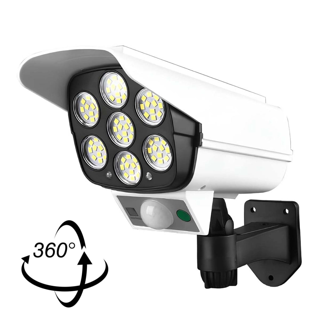 Illuminazione solare a 77 LED 360° per giardino e vialetto con sensore di movimento Bianco / Nero Avizar