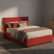 Anissa, Letto Piazza e Mezza Sfoderabile Made in Italy, Rosso
