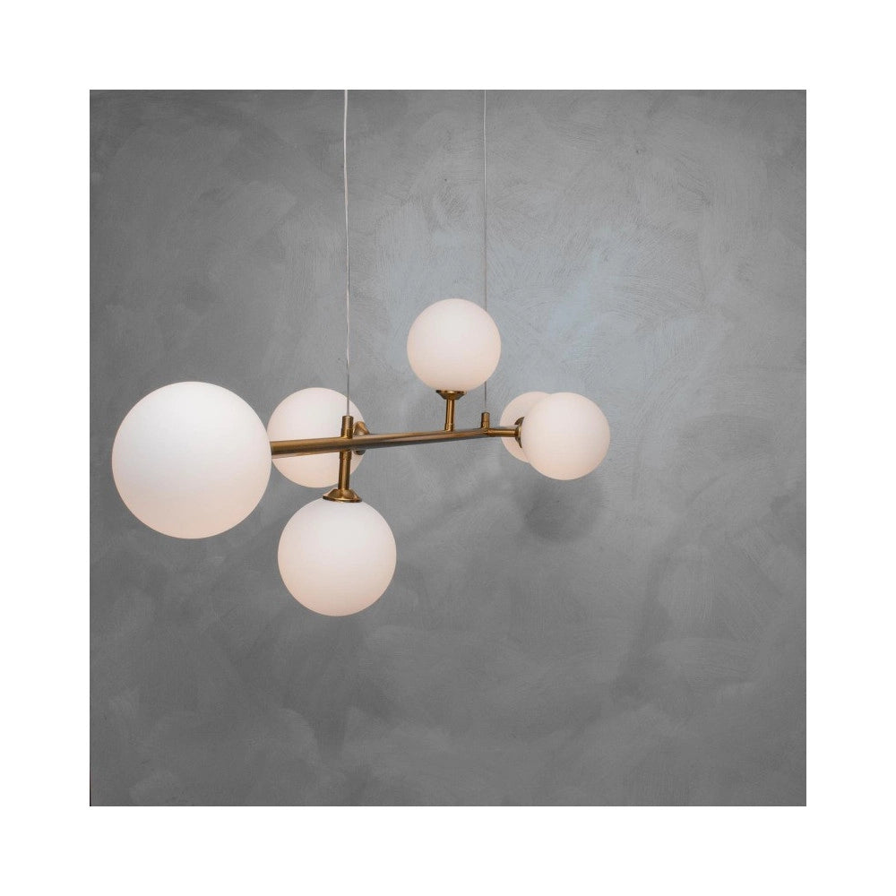 Trade Shop - Lampadario Da Soffitto Moderno A Sospensione Con 6 Sfere Attacco Lampadine G9 B88 -