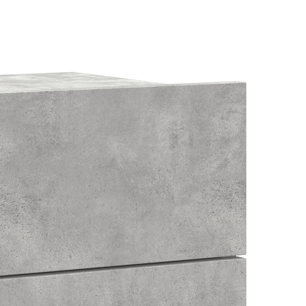 Comodini 2 pz Grigio Cemento 40x30x30 cm in Legno Multistrato 801062