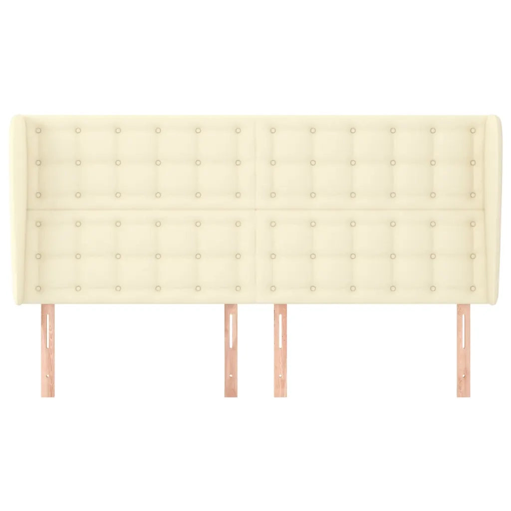 Testiera | Testata ad Orecchio Crema 203x23x118/128 cm in Similpelle