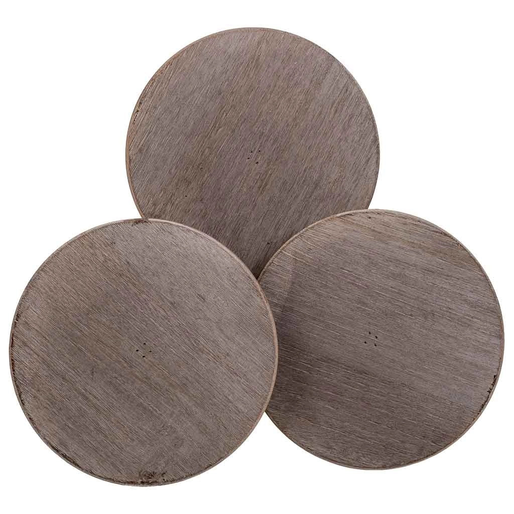 Supporto in legno per 3 vasi bianchi d25x40/35/30h