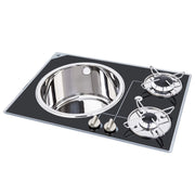 PIANOCOTTURA VETRO 2 FUOC + LAVELLO 2-BURNER GLASS HOB AND SINK
