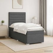Letto box spring con materasso Grigio Scuro 90 x 190 cm Tessuto 3454755